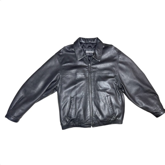 Kenneth Cole Reaction (EUC) Men’s Genuine Leather Bomber Jacket Size Large - Picture 7 of 15